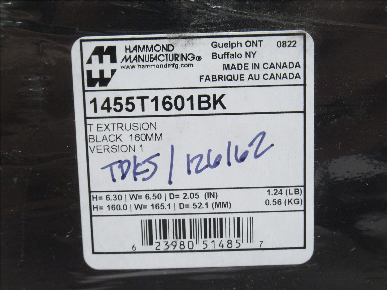 Hammond 1455T1601BK; Aluminum Black End Panel Box
