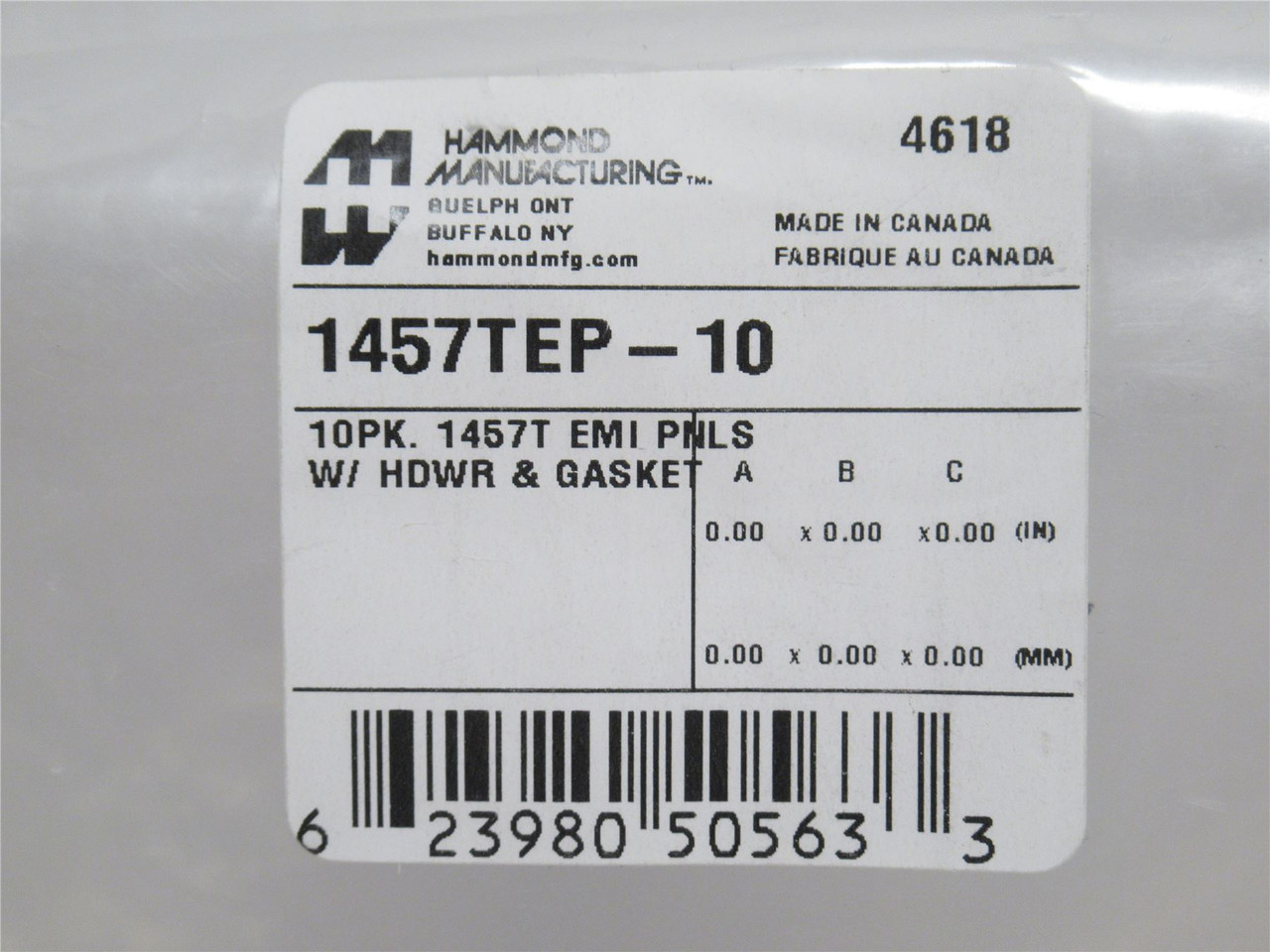 Hammond 1457TEP-10; Lot-5 Black Aluminum End Panels