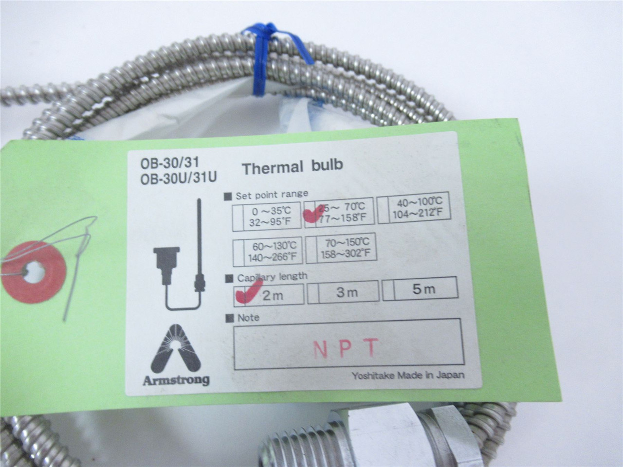 Armstrong D40928; CAPILLARY 6-1/2ft TEMP RANGE 77-158 DEG
