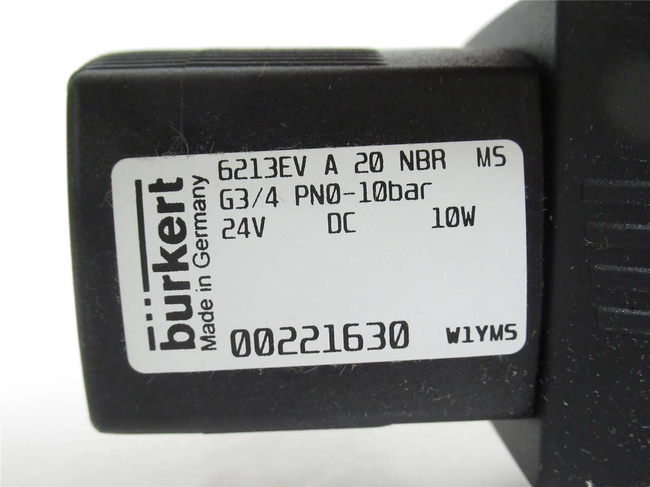 Burkert 00221630_; Solenoid Valve 10BAR 2/2 Way 3/4NPT 24VDC