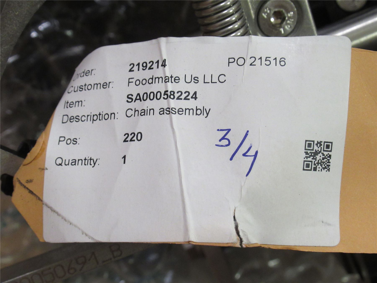 Foodmate SA00058224; OPTI-DD Chain Assembly