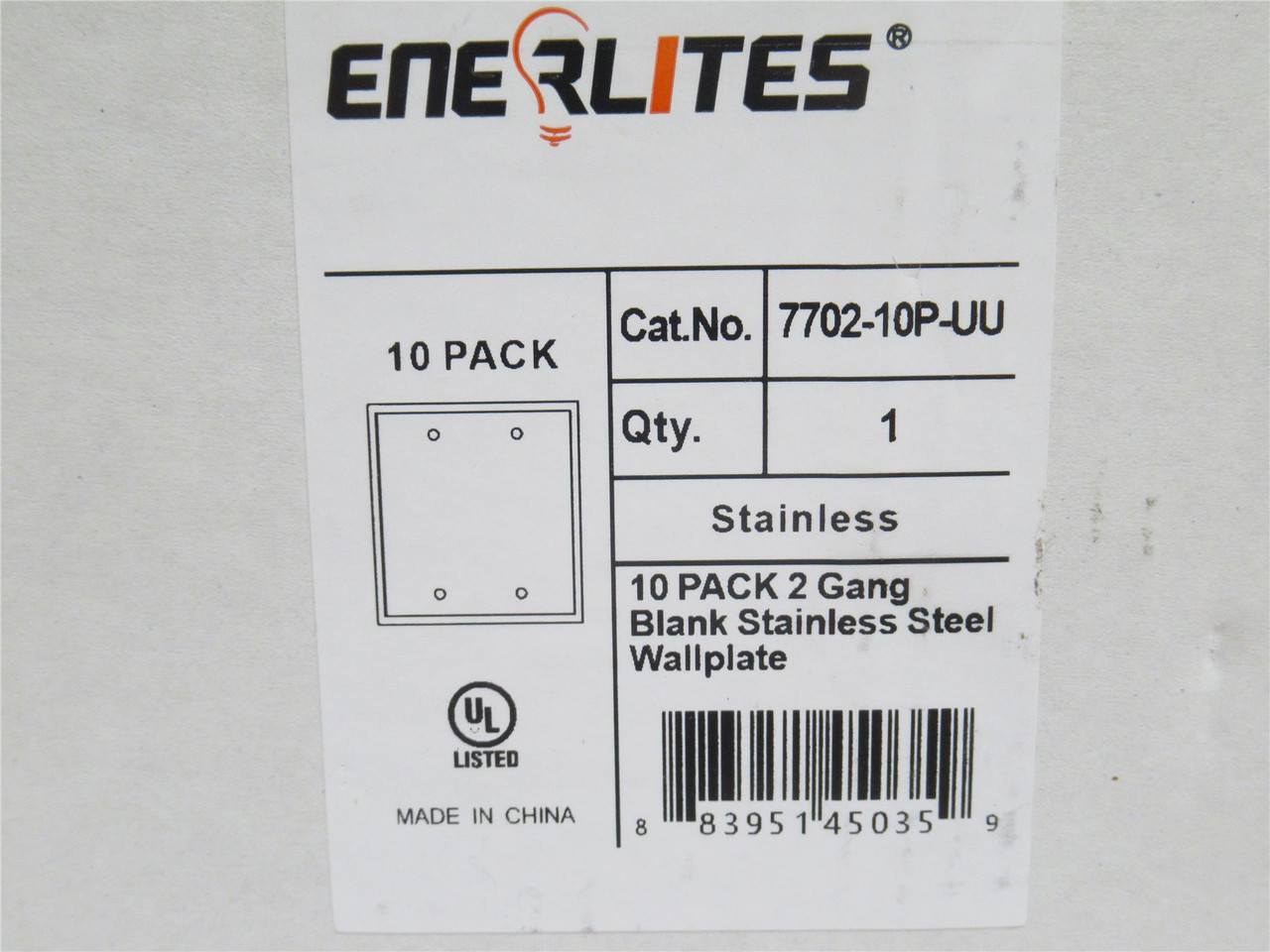 Enerlites 7702-10P-UU; Box-10; Blank Wall Plate Covers; SS