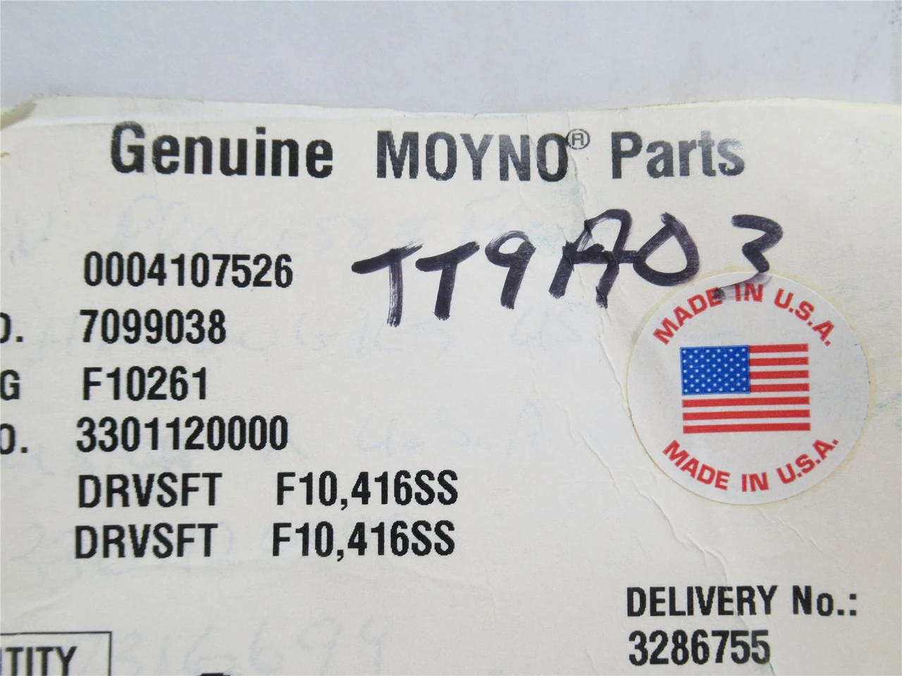 Moyno F10261; Drive Shaft; SS; 17-3/8" Long