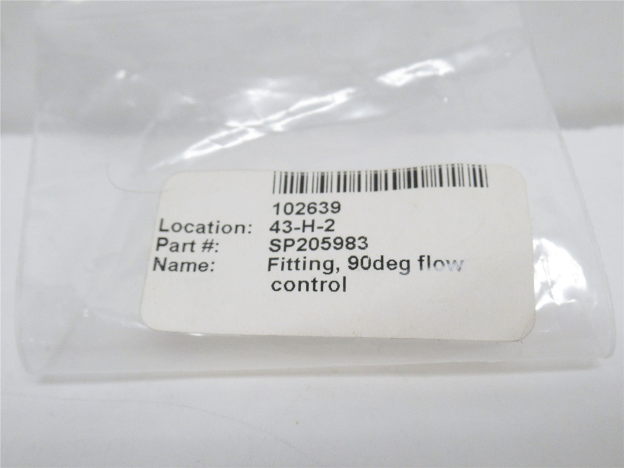 Videojet SP205983; Lot-2; Flow Control Fitting 90Deg; 1/8"