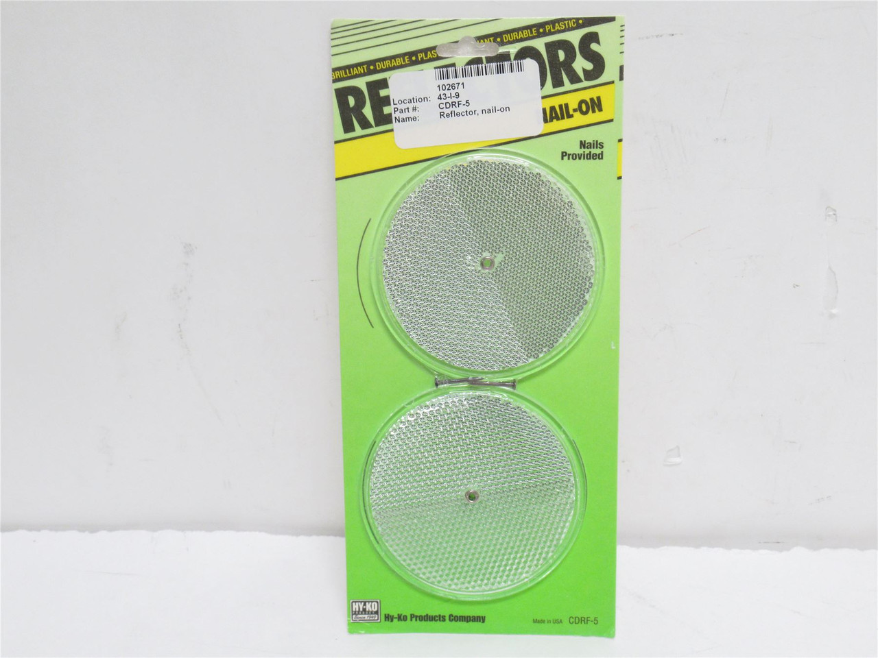 HY-KO CDRF-5; Pack-2; Crystal Plastic Nail On Reflectors