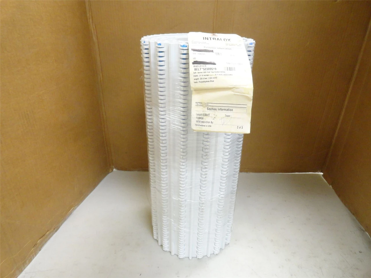 Intralox S600-22-8; Flat Top Belt; 22" Width x 8' Long