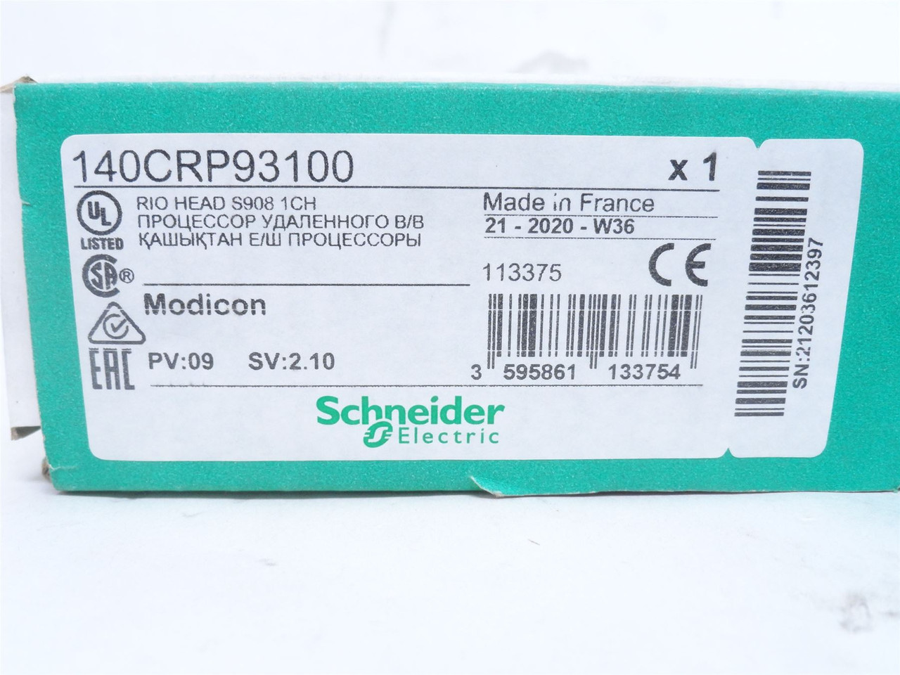 Schneider 140CRP93100; RIO Head End Adaptor Module 1544Mbit/s