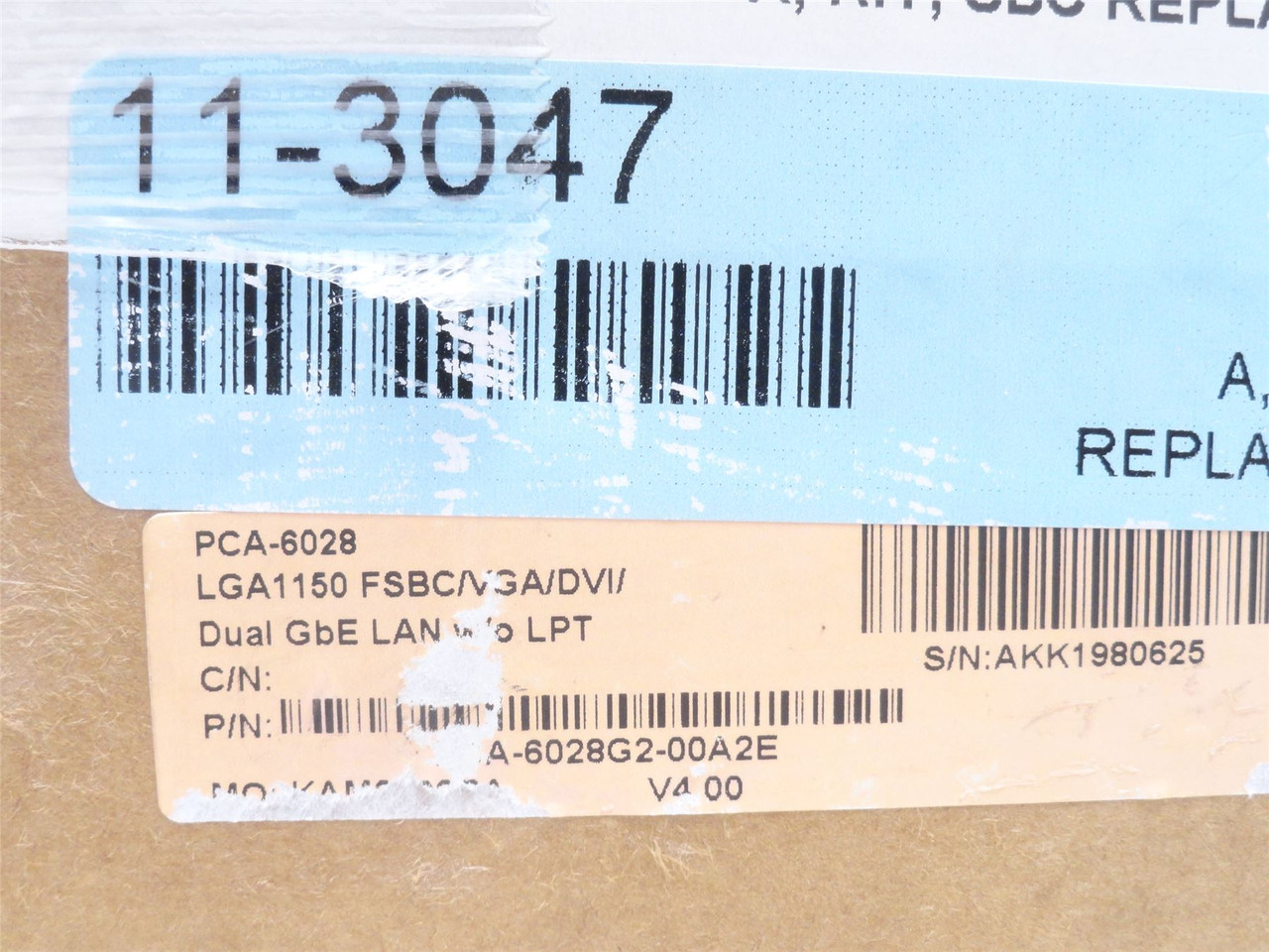 Advantech PCA-6028; SBC with VGA/DVI/Dual GbE LAN; JBT