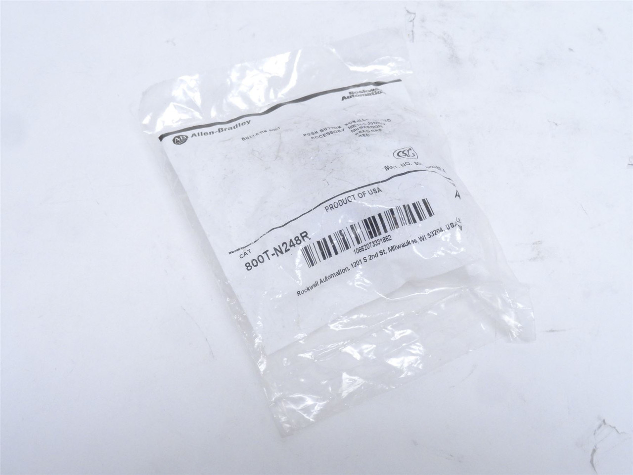 Allen-Bradley 800T-N248R; Jumbo Red Mushroom Head Cap; 30mm
