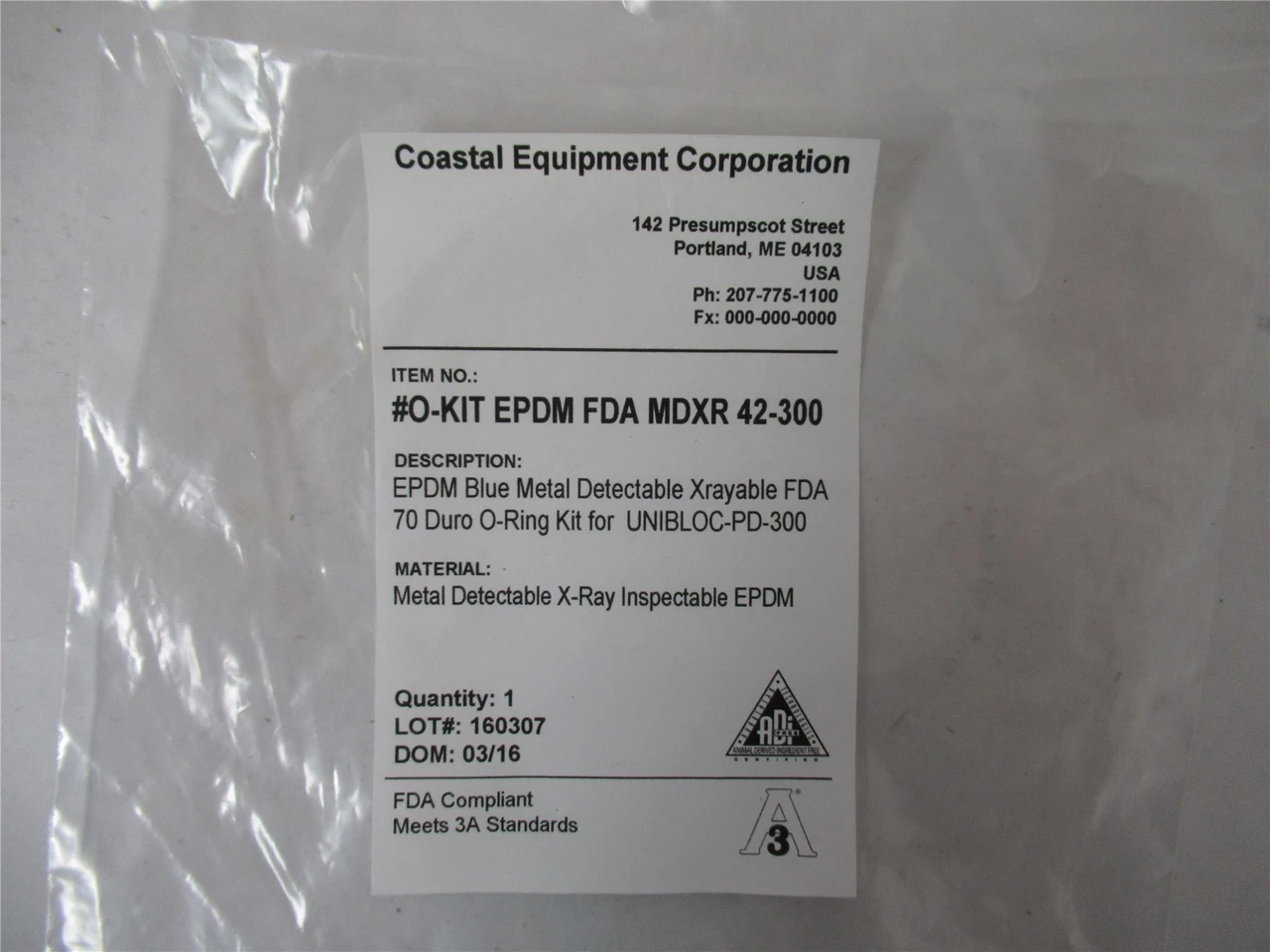Rubber Fab Molding OKITEPDM42300; KitORing Mtl Detect 70DURO