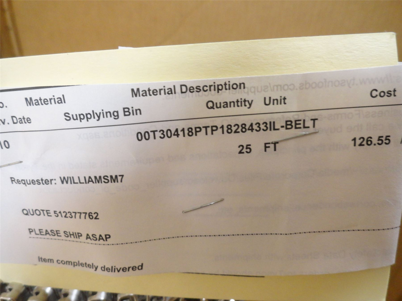 Cambridge 00T30418PTP1828433IL; Wire Belt; SS; 18"W x 25'L