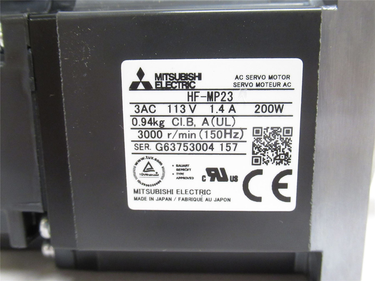 Mitsubishi HF-MP23; AC Brushless Servo Motor 113V; 1.4A; 200W