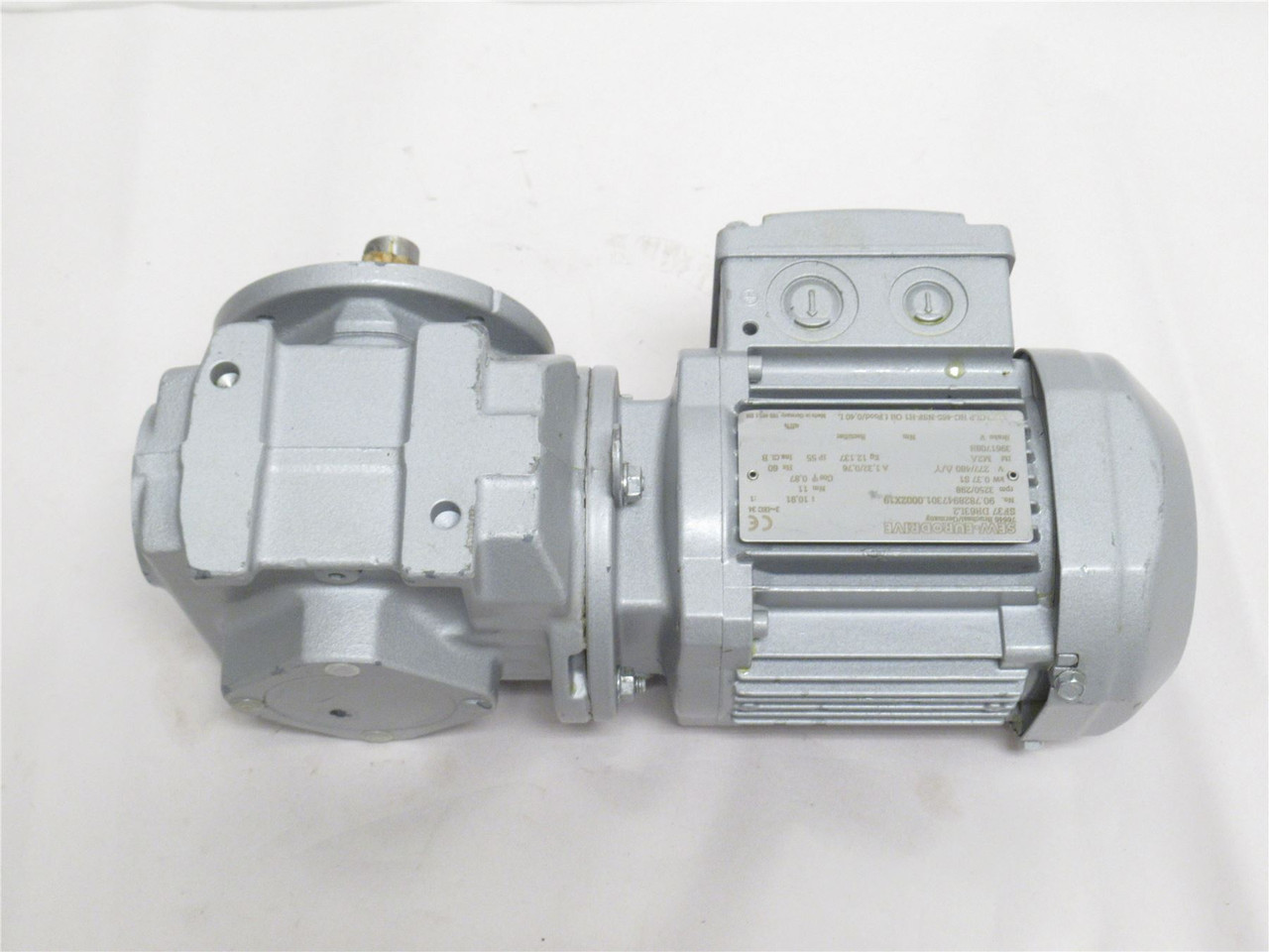 SEW SF37 DR63L2; AC Gear Motor; 10.91:1 Ratio; 0.37kW; 480V