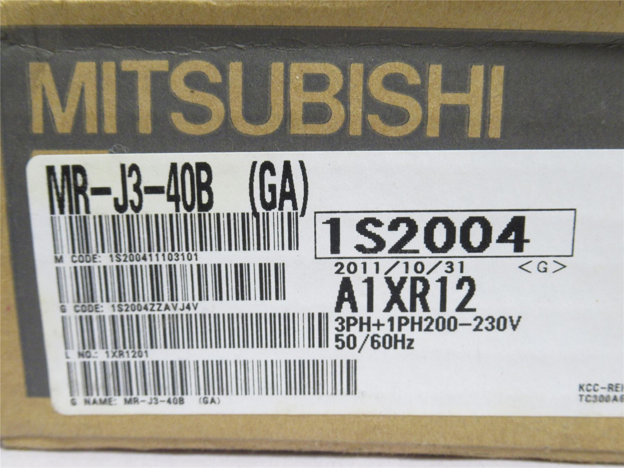Mitsubishi MR-J3-40B; AC Servo Amplifier 1PH; 200-230VAC; 400W