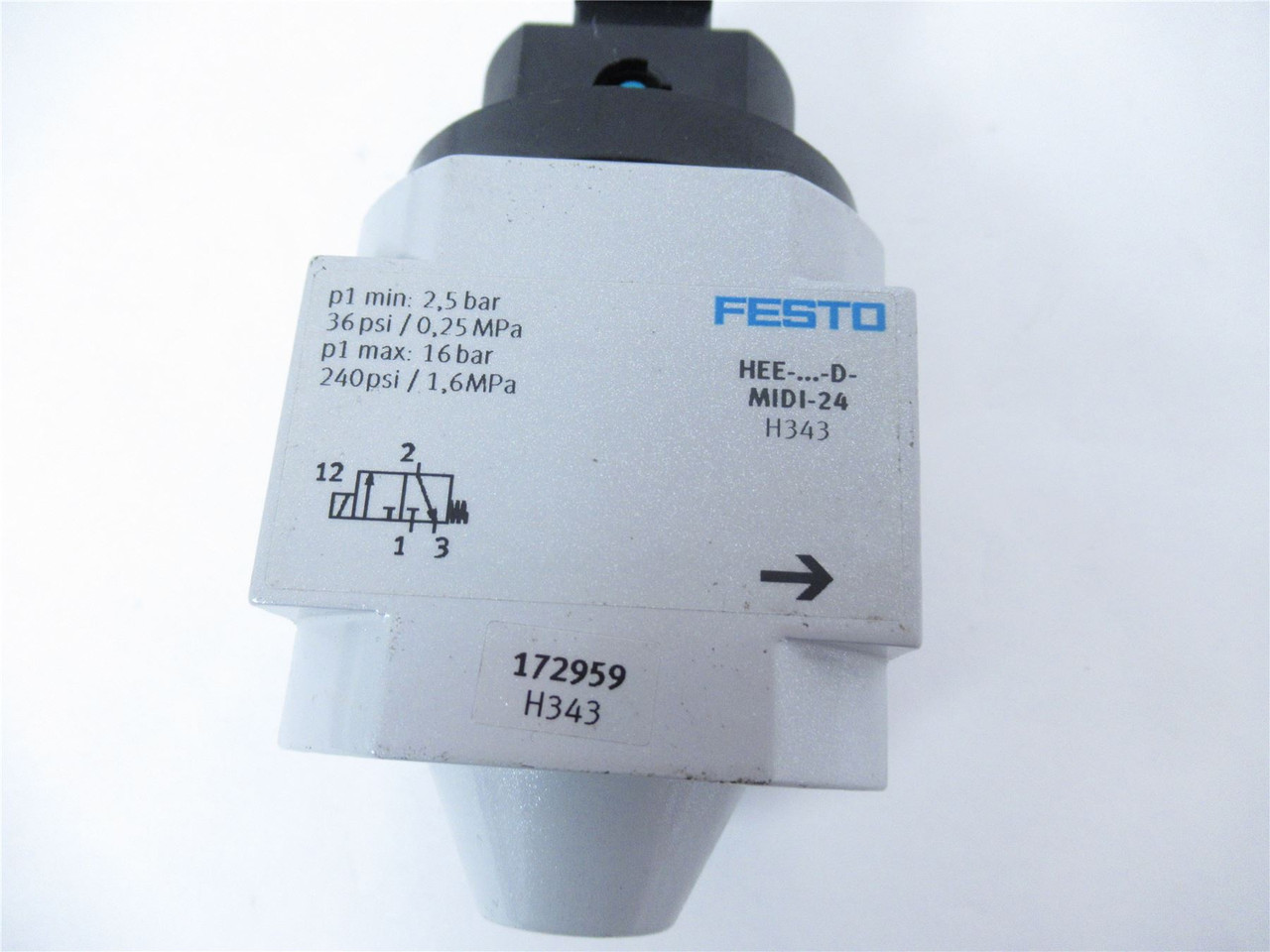 Festo HEE-D-MIDI-24; Pneumatic Solenoid Valve 172959 On/Off
