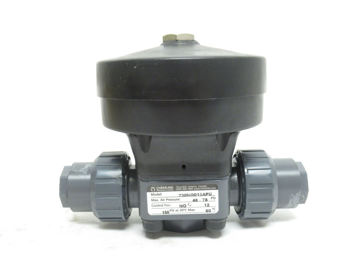 Chemline 730N0010APU; Diaphragm Valve; 46-78 Air PSI; 3/4NPT