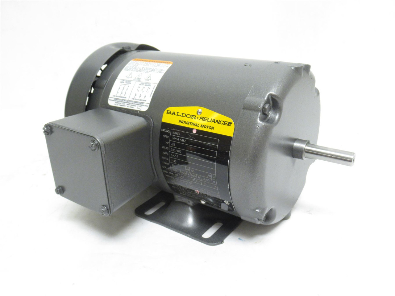 Baldor M3455; AC Motor; 1/4HP; 230/460V; 1140RPM; 3PH; 60HZ