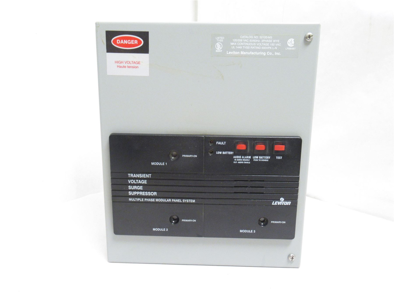 Leviton 52120-M3; Surge Protective Device; 120/208VAC; 100kA