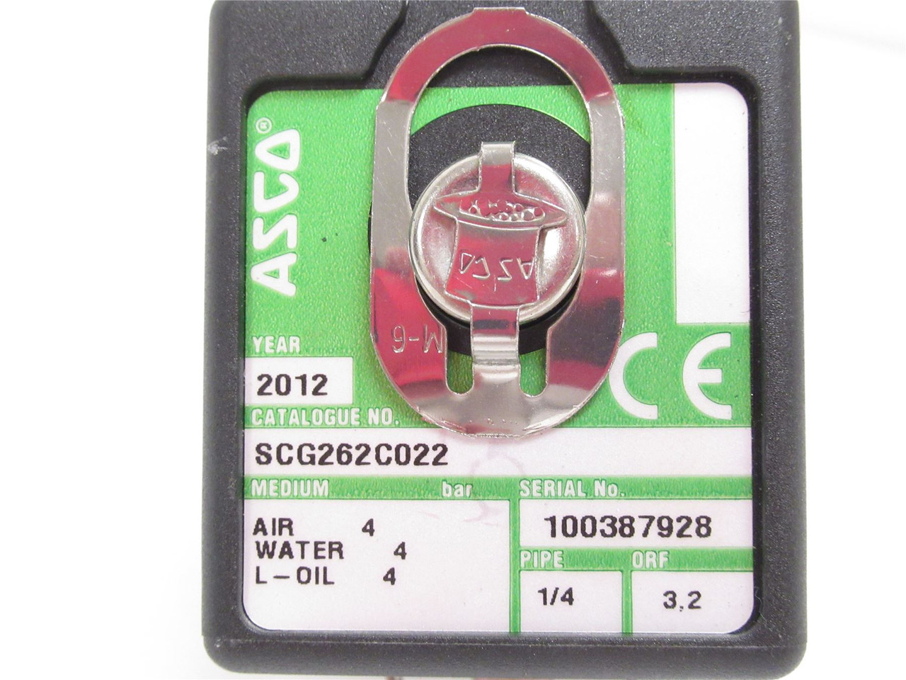 Asco SCG262C022; Solenoid Valve; 1/4NPT; 4PSI; 24VDC