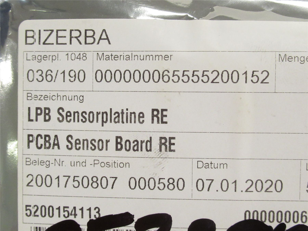 Bizerba 65555200152; PCBA Sensor Board RE