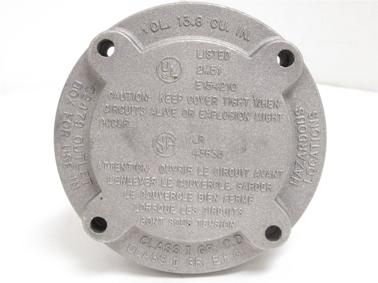 Dayton 4X788; Hazardous Location Motor Conduit Box