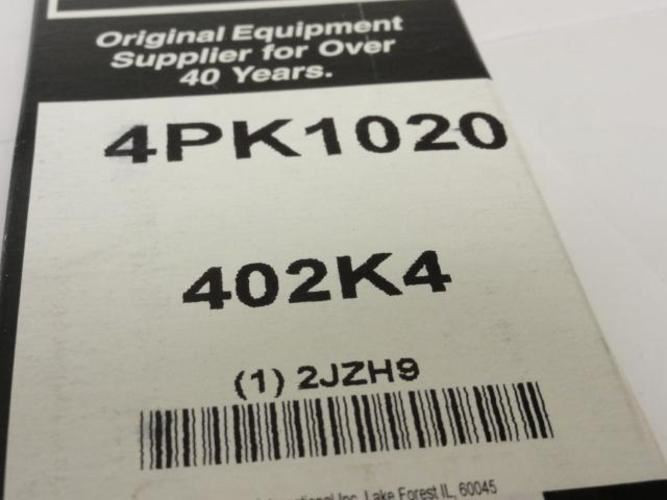Bando 4PK1020; Serpentine Belt 402K4; 4-ribs 40.2"L; 2JZH9