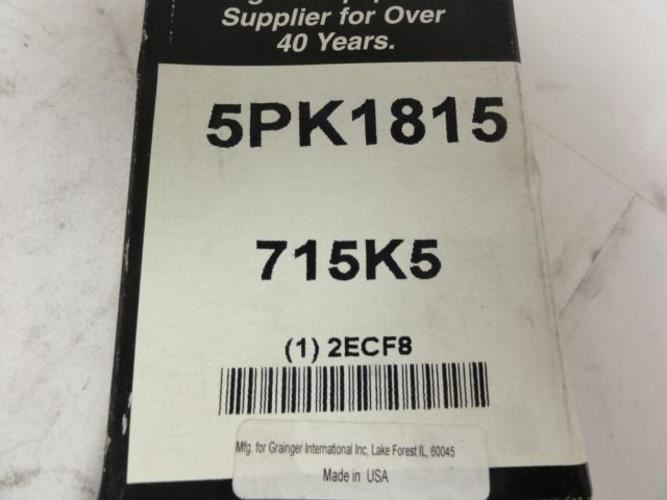 Bando 5PK1815; Serpentine Belt 715K5; 5-ribs 71.5"L; 2ECF8