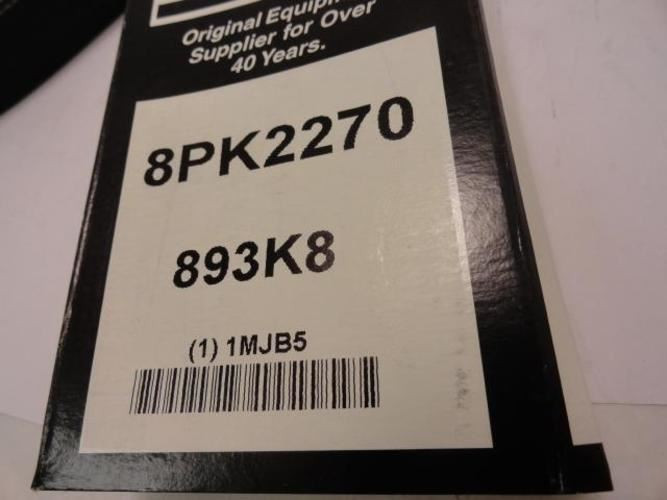 Bando 8PK2270; Serpentine Belt 893K8; 8-ribs 89.3"L; 1MJB5