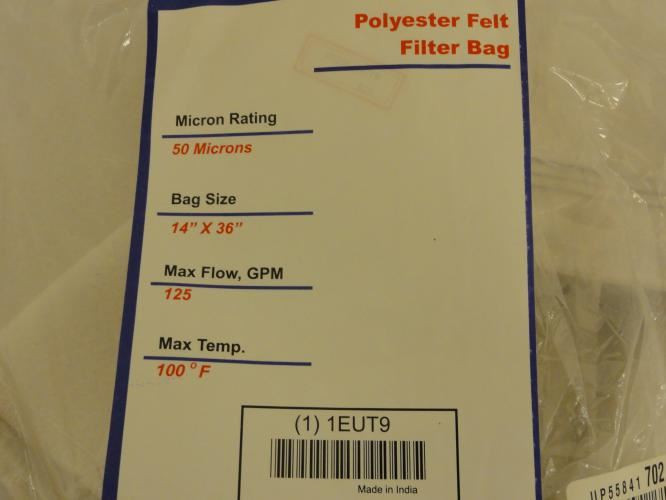 Industry-Std 1EUT9; LOT-9 Filter Bag; Size 13; 50 Microns