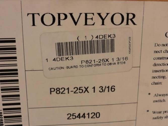 Topveyor P821-25X 1 3/16; Drive Sprocket; Bore 1 3/16" (4DEK3)