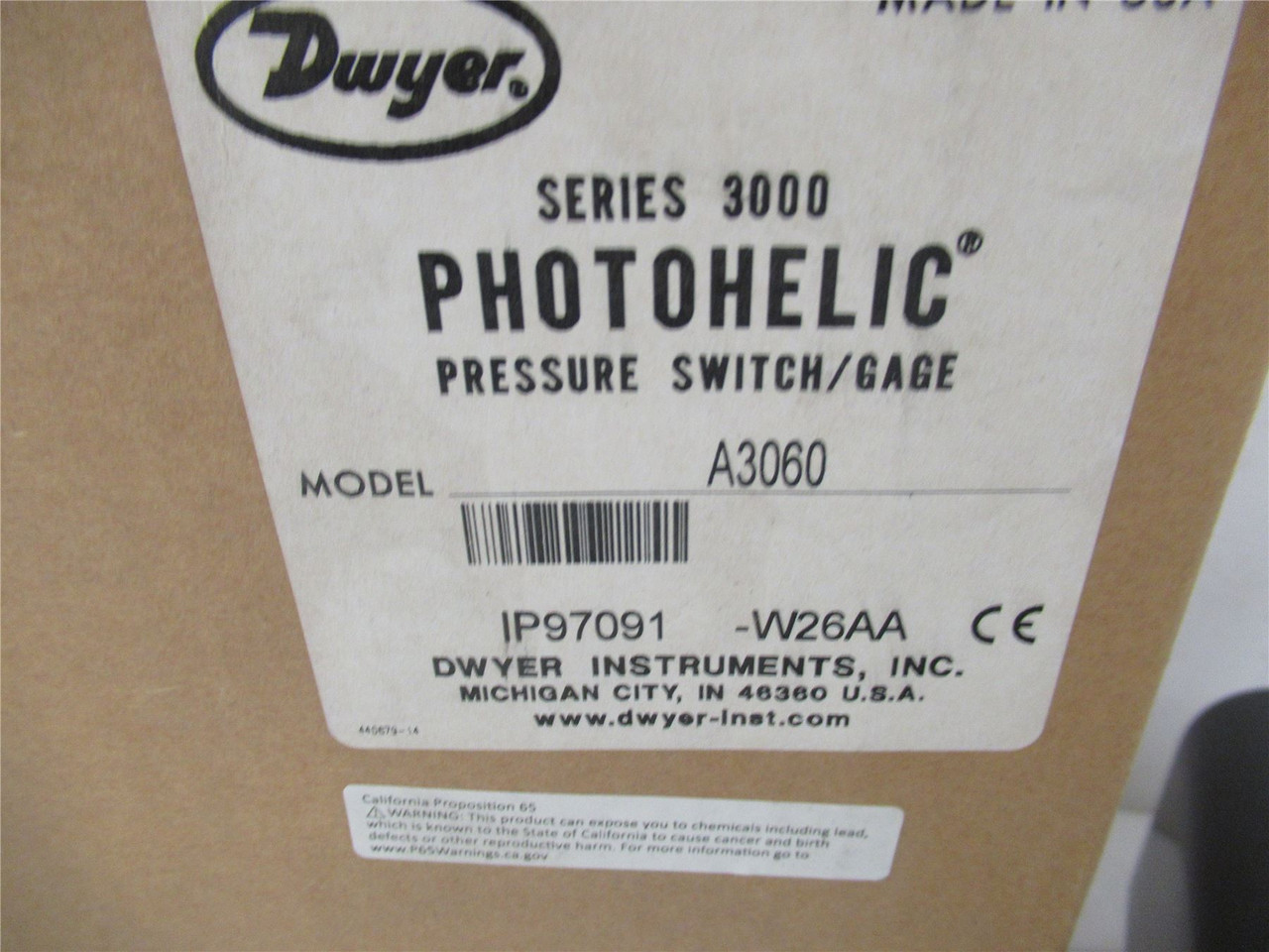 Dwyer A3060; Pressure Switch 4" dial face 5" OD x 8-1/4"