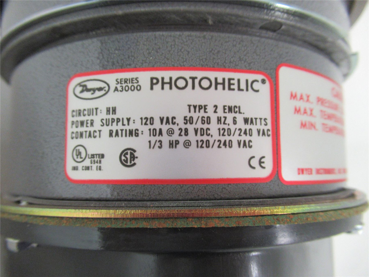 Dwyer A3060; Pressure Switch 4" dial face 5" OD x 8-1/4"