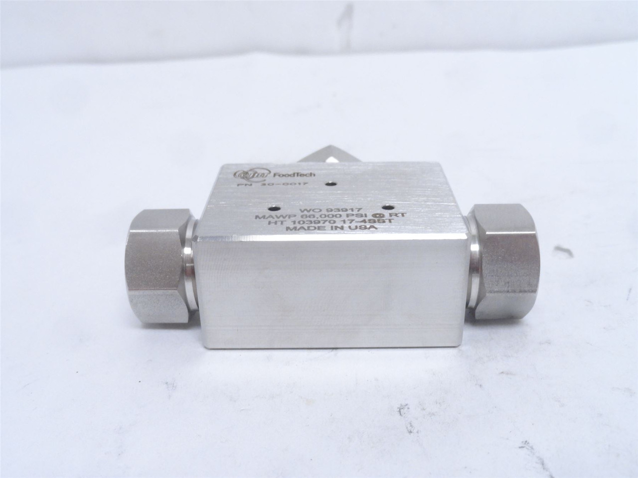 JBT 30-0017; High Pressure Needle Valve; SS; 66K PSI; 3/8"