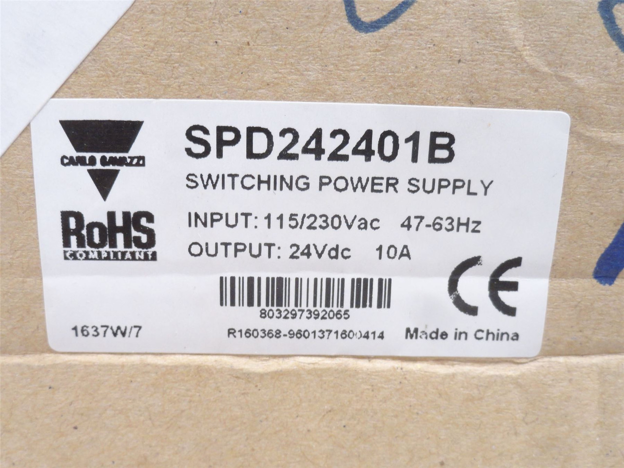 Carlo Gavazzi SPD242401B; Power Supply;115/230VAC In; 24V Out