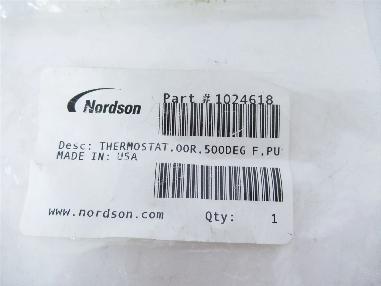 Nordson 102468; Thermostat 500 Degrees 00R F PU