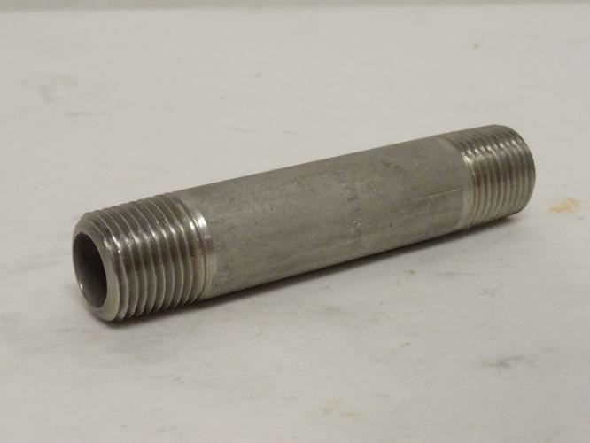 Industry-Std 4TNX5; Sch: 80 Pipe Nipple; SS-304 1/2NPT; 4" Long