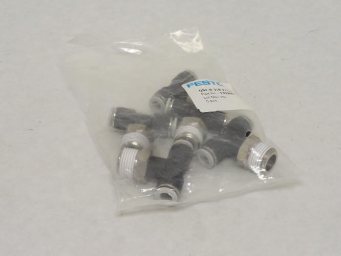 Festo QST-H-3/8-1/4-U-M; Bag-5 T-Fitting 1/4"PTCx3/8"NPT 533260