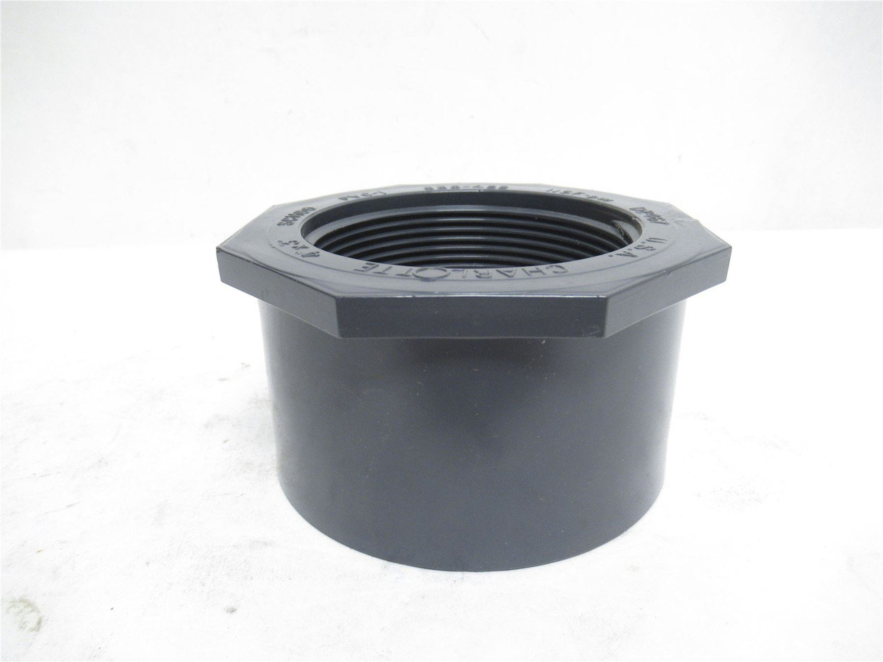 Charlotte 838-422; Reducing Bushing; 4NPT x 3NPS; Sch: 80 PVC