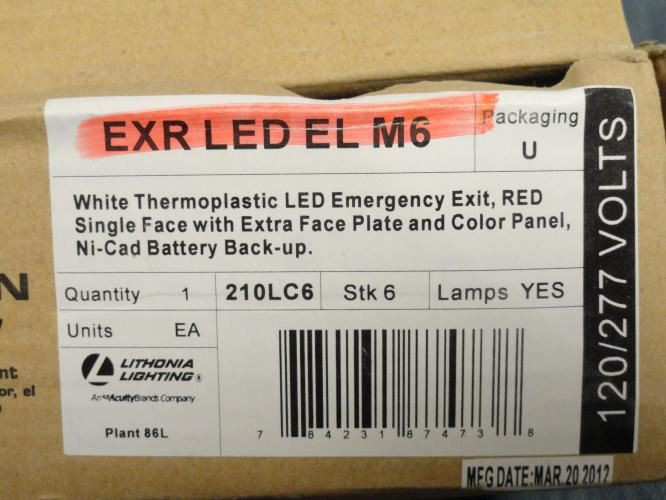 Lithonia EXR LED EL M6; Red LED EXIT light