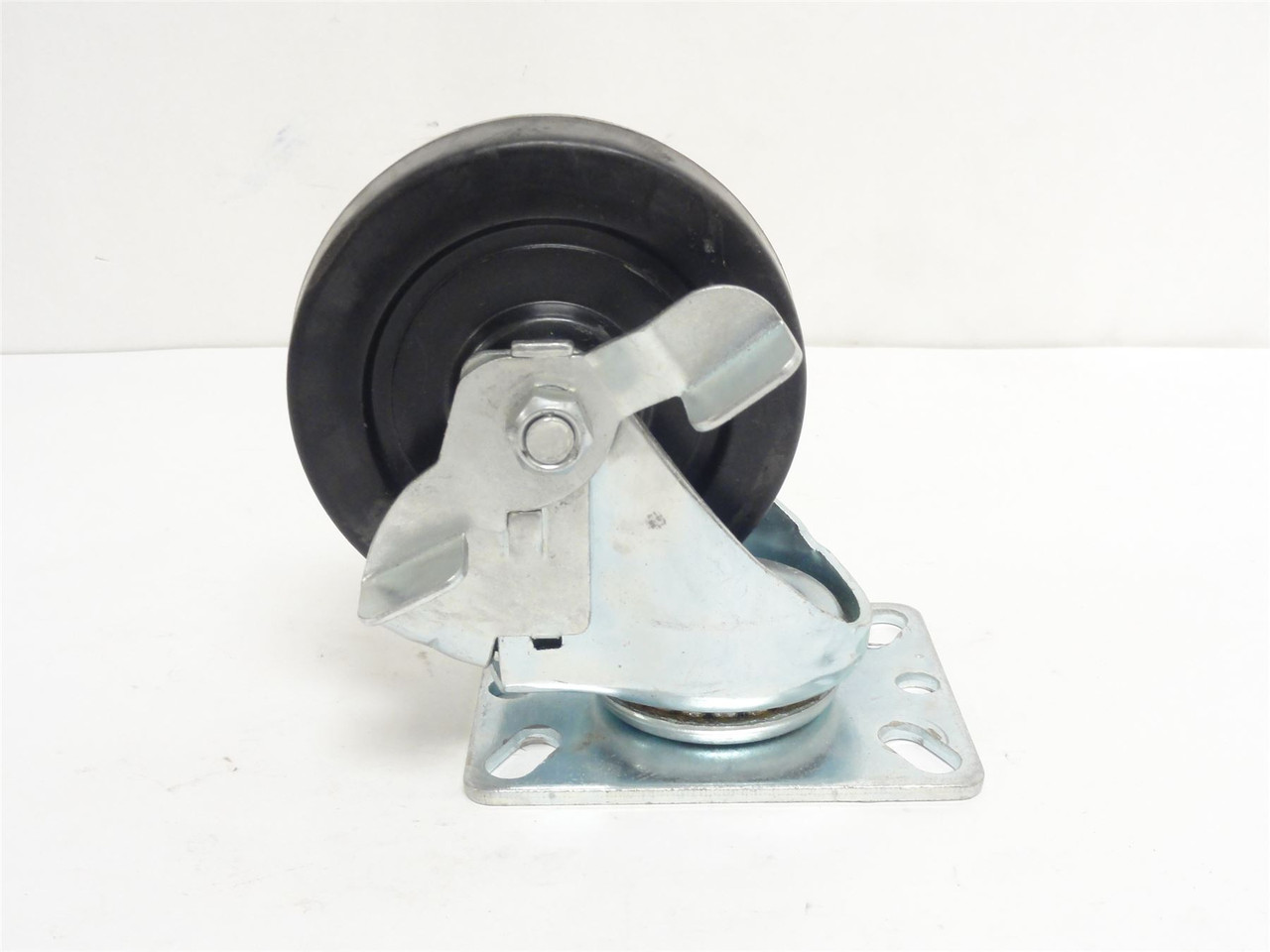 Faultless Caster 160-4SB; Poly Swivel Plate Caster; W/Brake