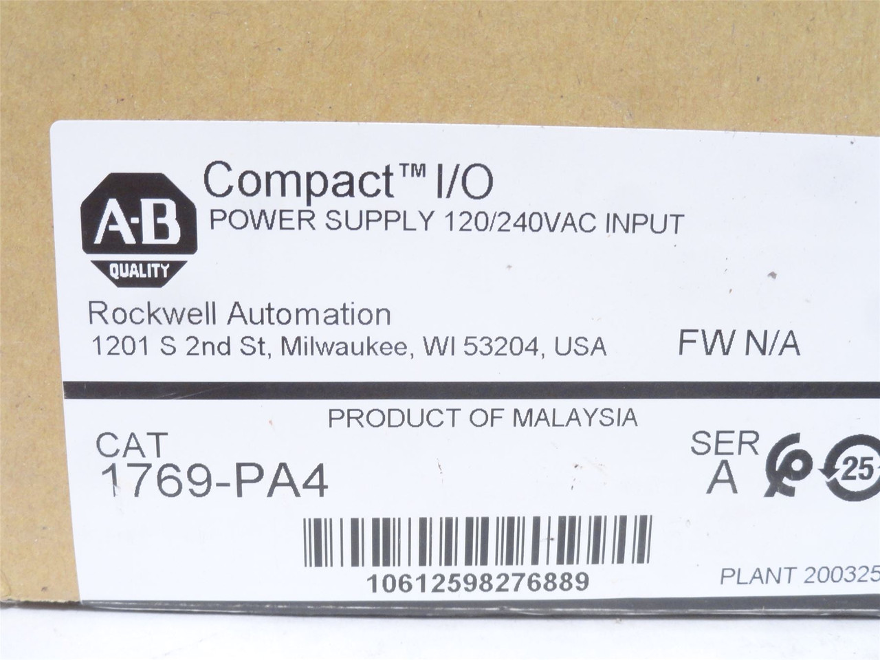 Allen-Bradley 1769-PA4; Expansion Power Supply; 120/240VAC In