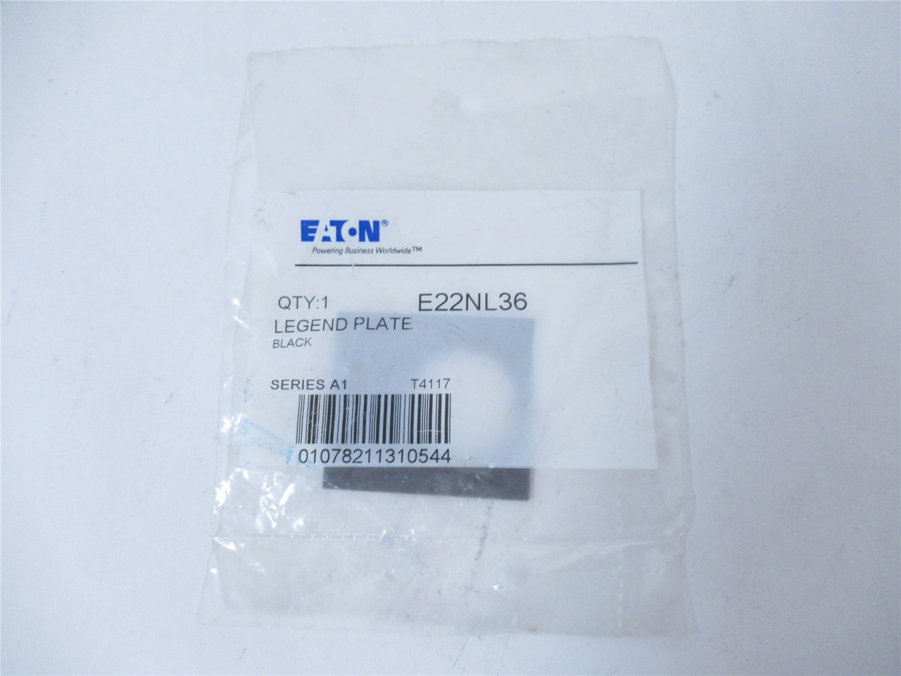 Eaton E22NL36; Legend Plate - 22 mm; Blank