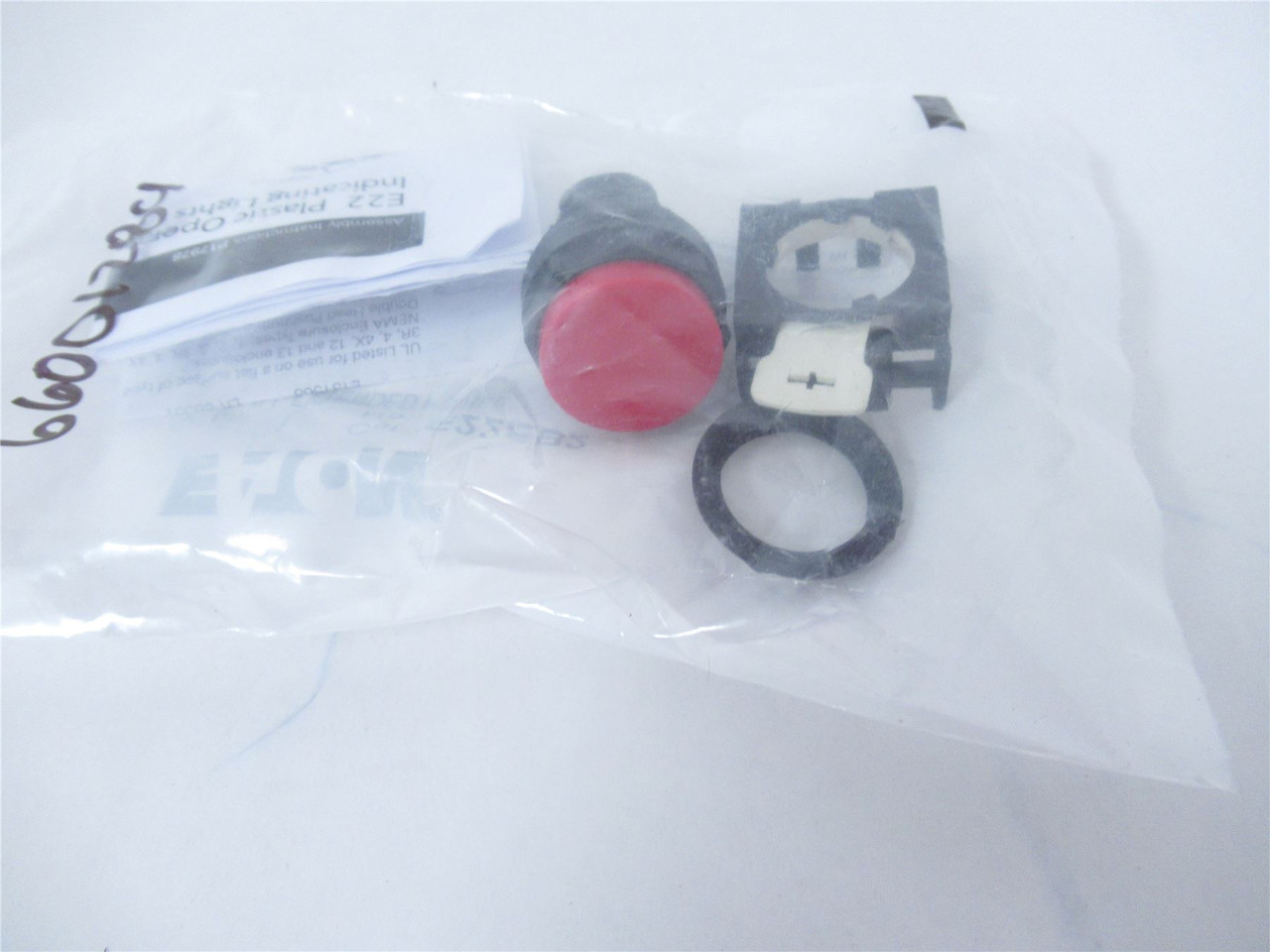 Eaton E22EB2; Pushbutton - 25 mm; red; black bezel