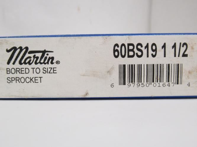 Martin 60BS19 1-1/2; Sprocket # 60; 19Teeth; 1-1/2"ID