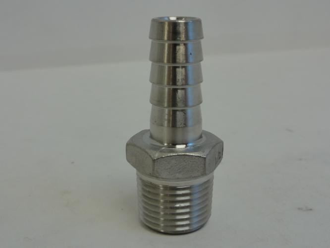 Industry-Std 3DTR1; Hose Barb HB050SS; 1/2 NPT ; # 8 Tube; SS-304