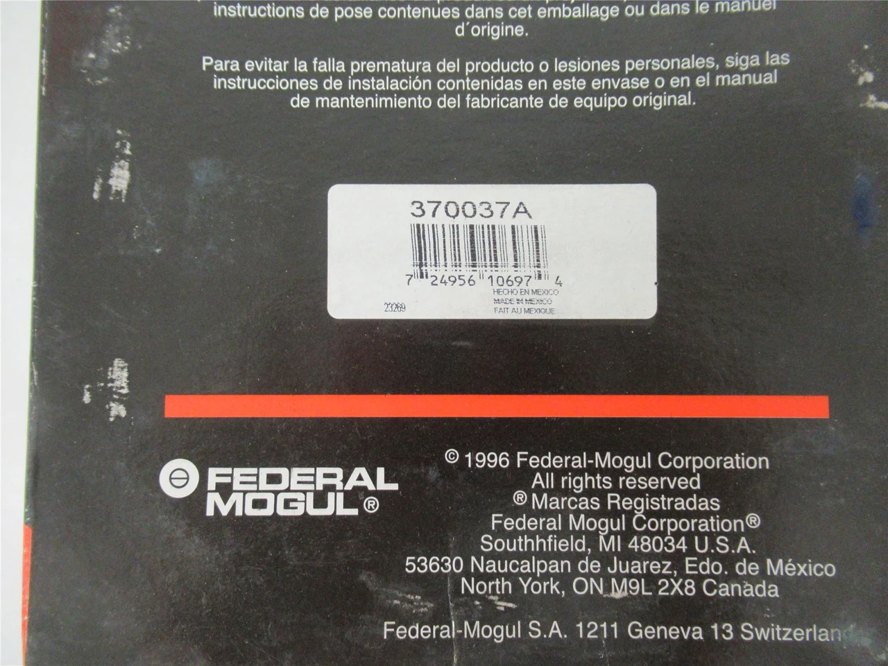 Federal Mogul 370037A; Oil Seal 4.375" ID 5.75" OD