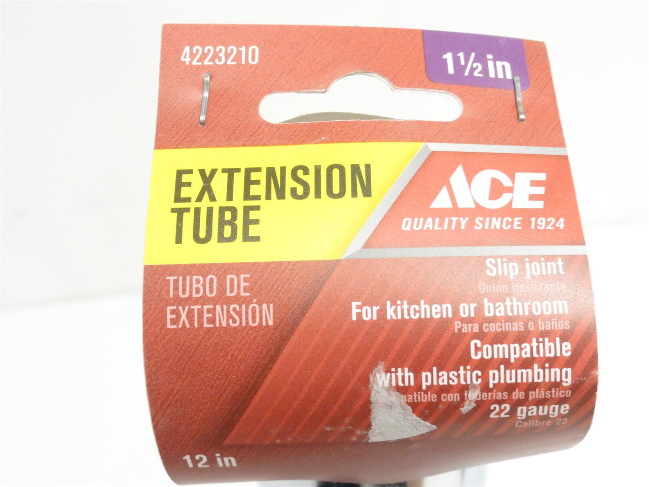 Ace 4223210; Chrome Plate "L" Brass Extension Tube
