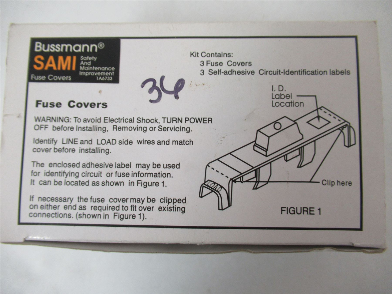 Bussmann SAMI-1I; Lot-3 Dead Front Fuse Cover 60A 600VAC/VDC