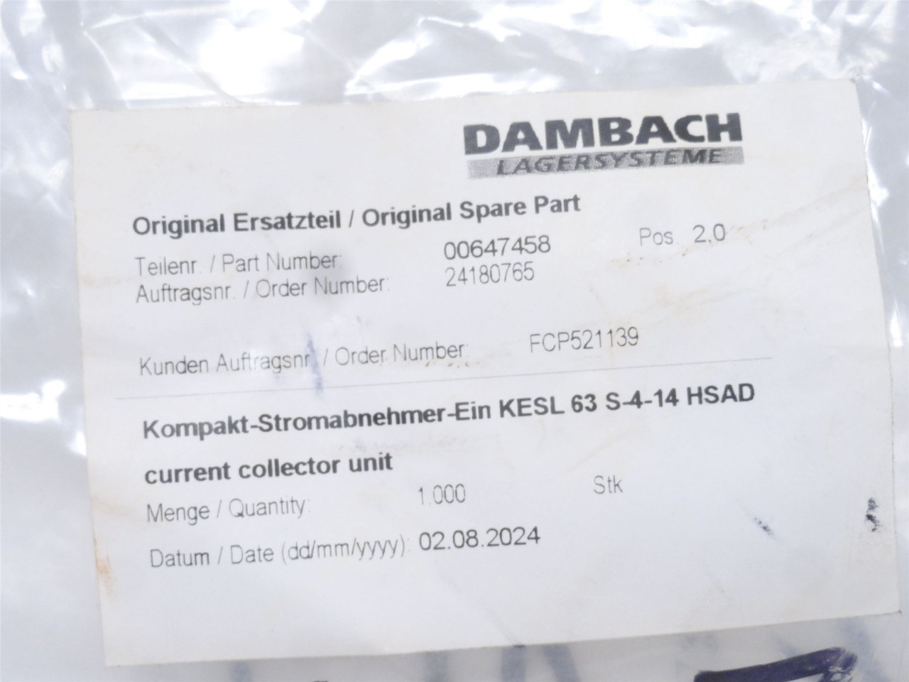 DAMBACH Lagersysteme 00647458_; Current Multi-Collector Part