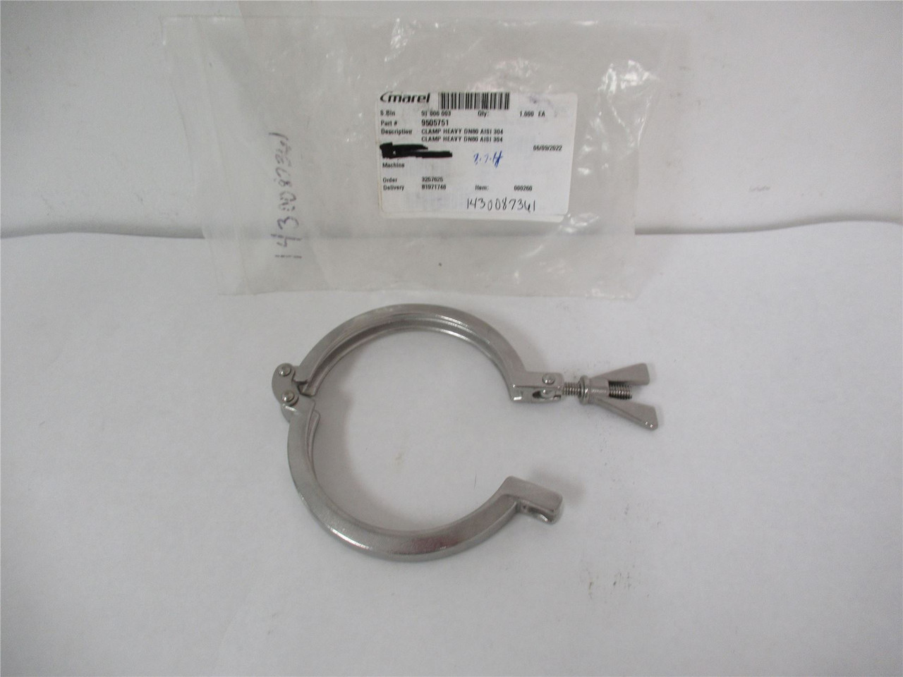 Marel 9505751; Heavy Clamp DN80 AISI 304 SS